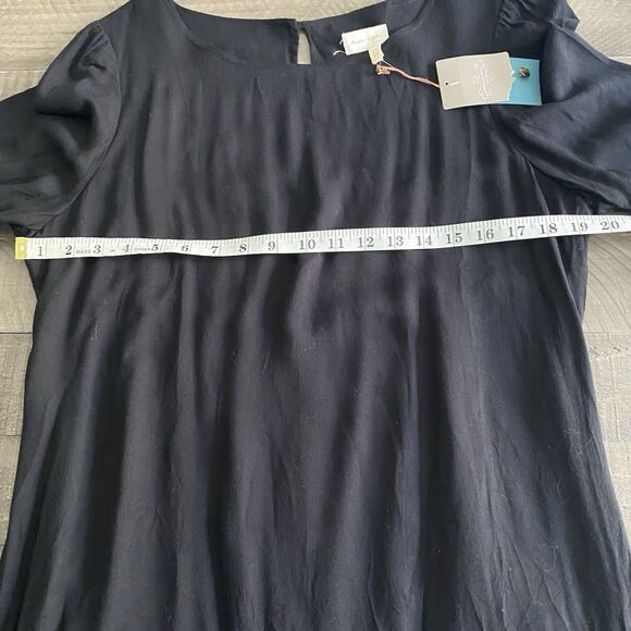 NWT Anthropologie Meadow Rue Dress Womens Sz‎ 10 Drop Waist Minutiae Black - Picture 9 of 13